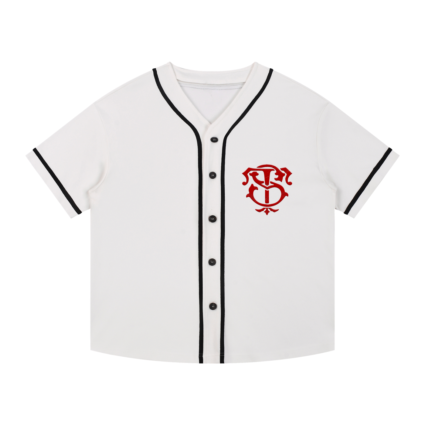 Contrast Piped Button-Up Jersey