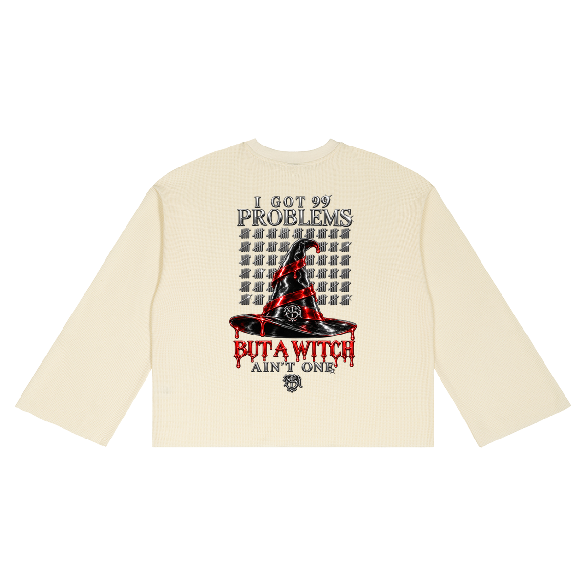 STUSH Waffle Cut Raw-Edge Long Sleeve