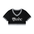 Women's Color Block V-Neck Crop T-Shirt