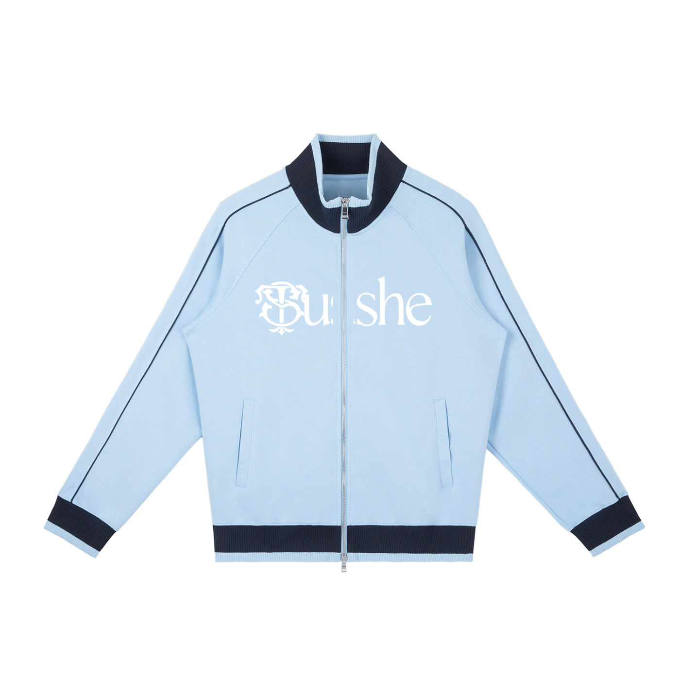 Color Block Raglan Sleeve Zip Track Jacket