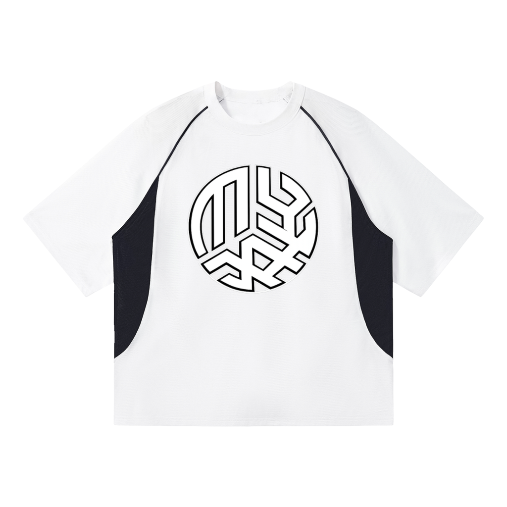 Contrast Piping Panel Raglan T-Shirt
