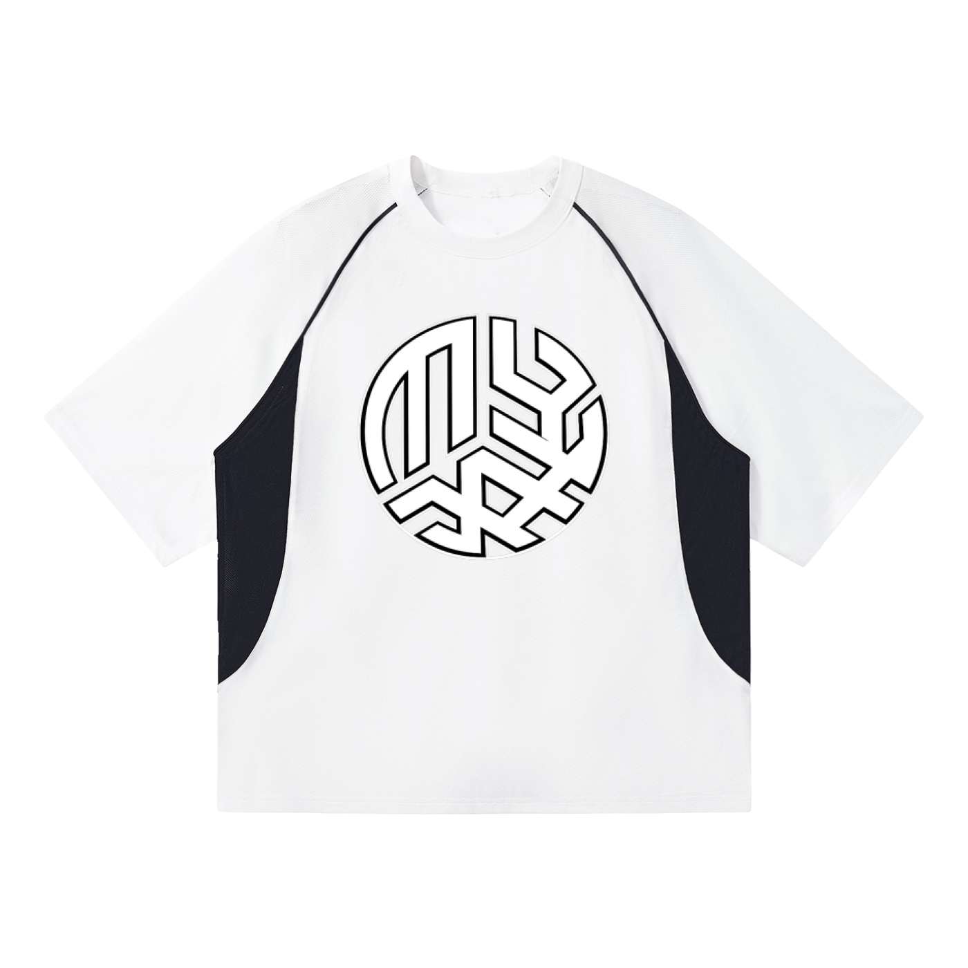 Contrast Piping Panel Raglan T-Shirt