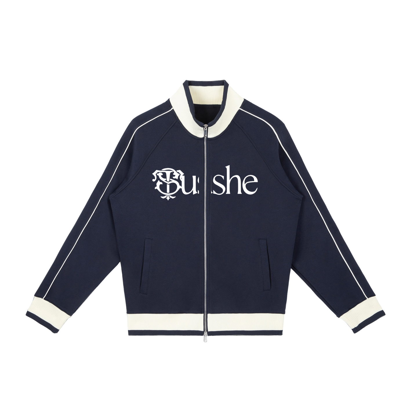 Color Block Raglan Sleeve Zip Track Jacket
