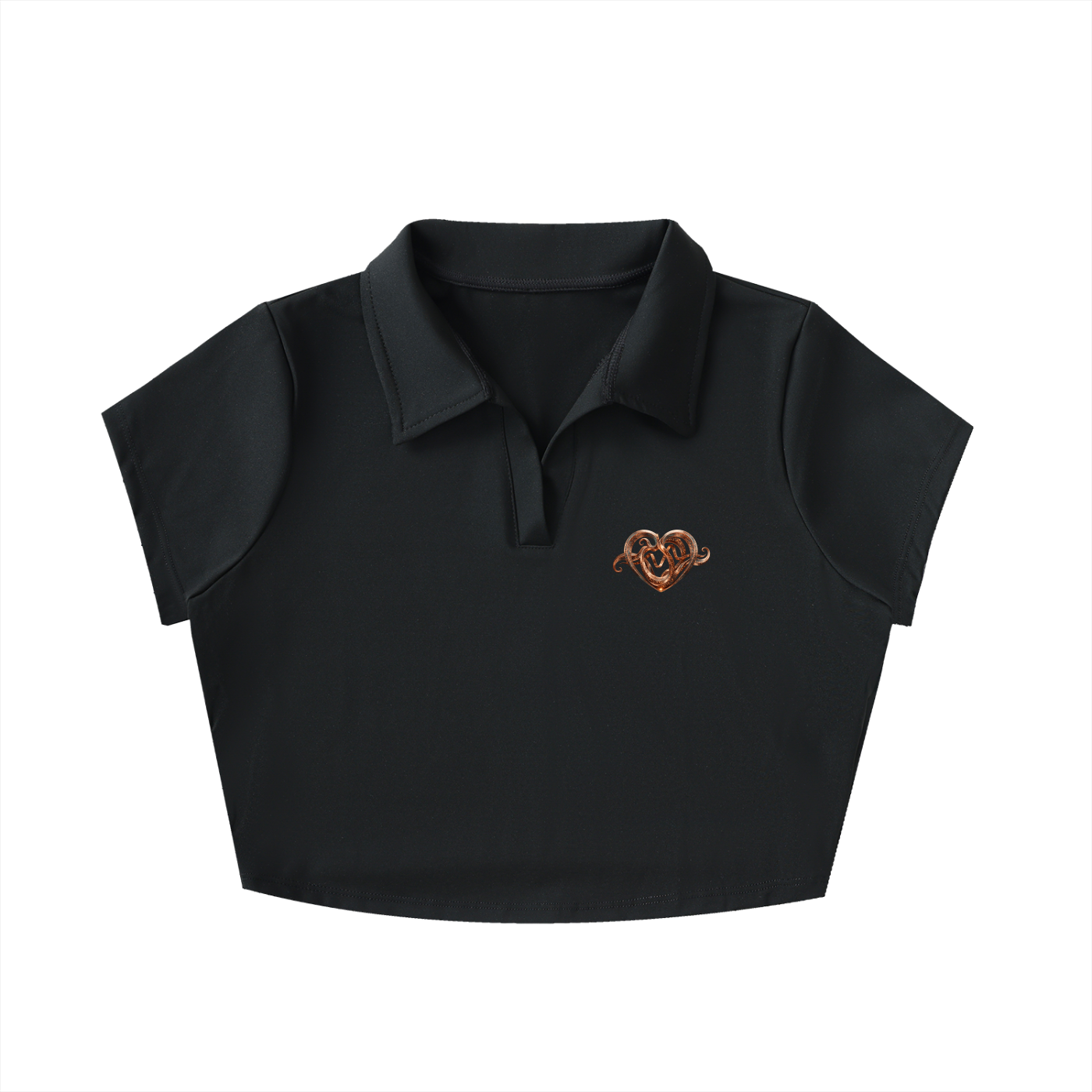 V-Neck Lapel Crop Top
