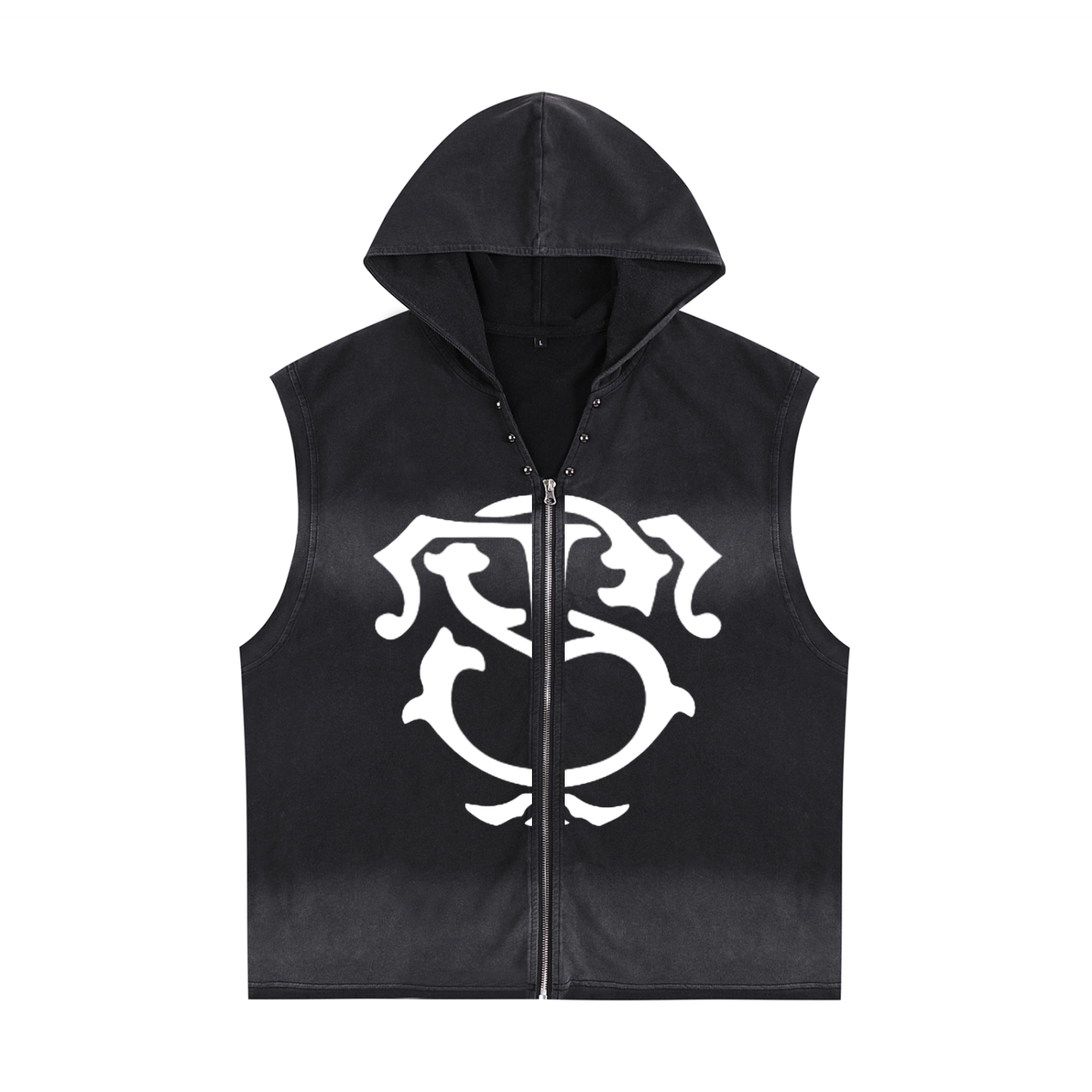 Vintage Washed Zip-Up Hooded Tank Top