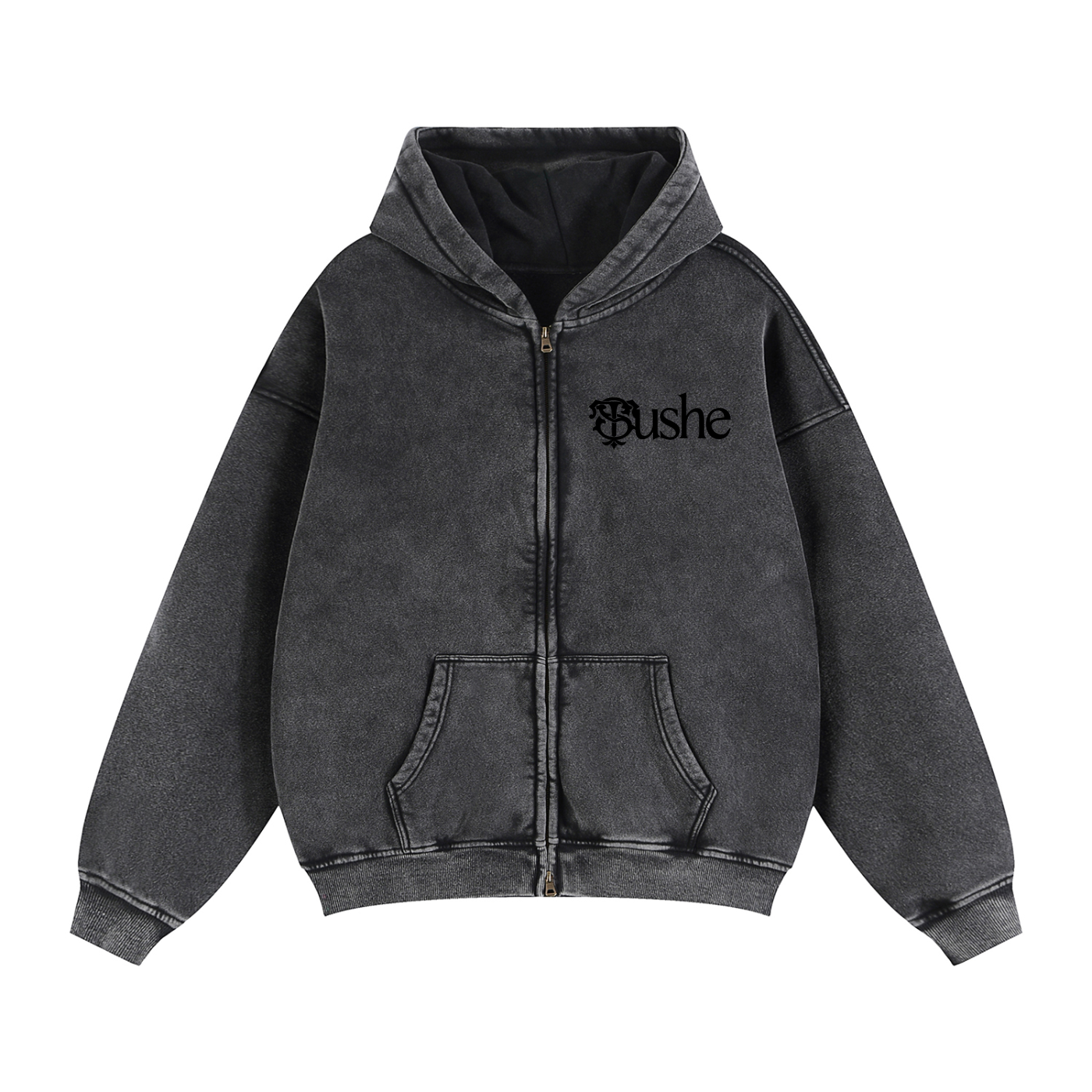 Zip-Through Boxy Fleece Hoodie