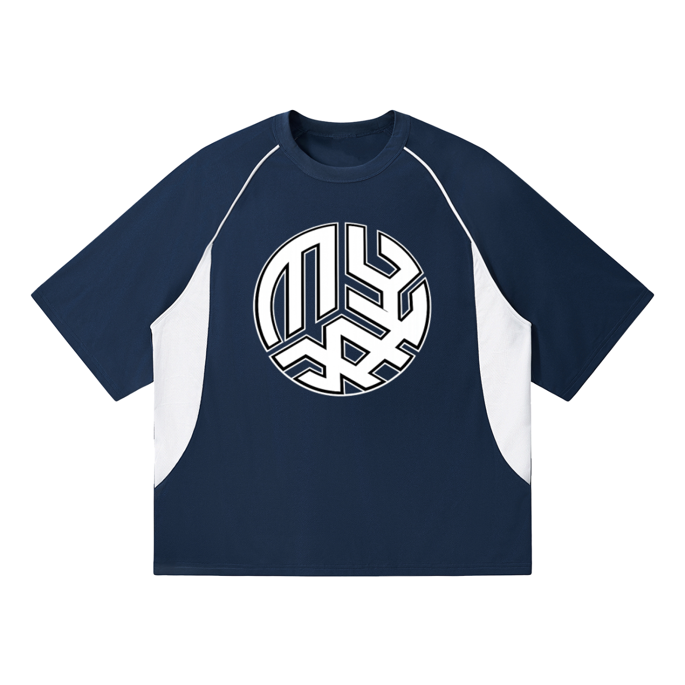 Contrast Piping Panel Raglan T-Shirt
