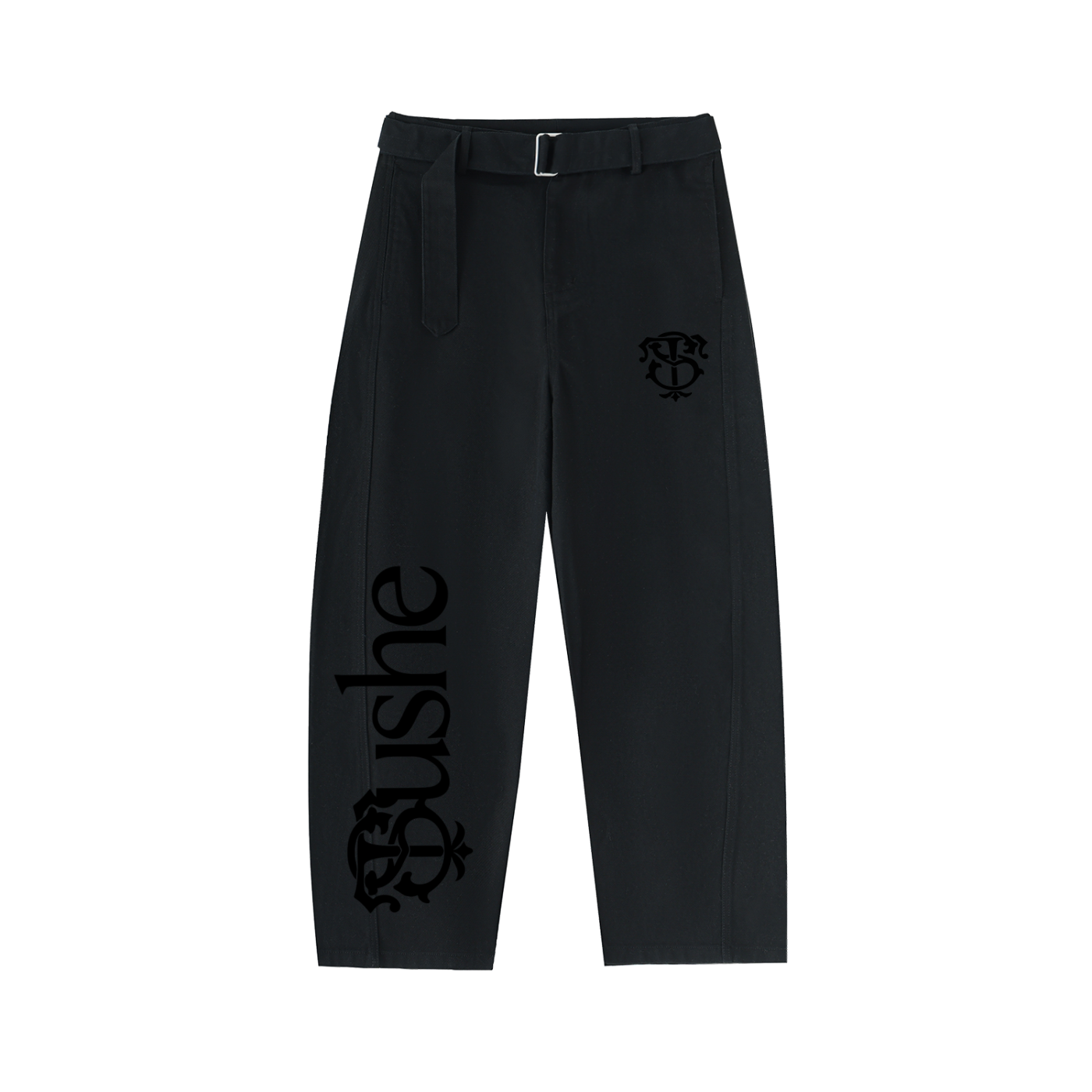 Belted Barrel-leg Chino Pants