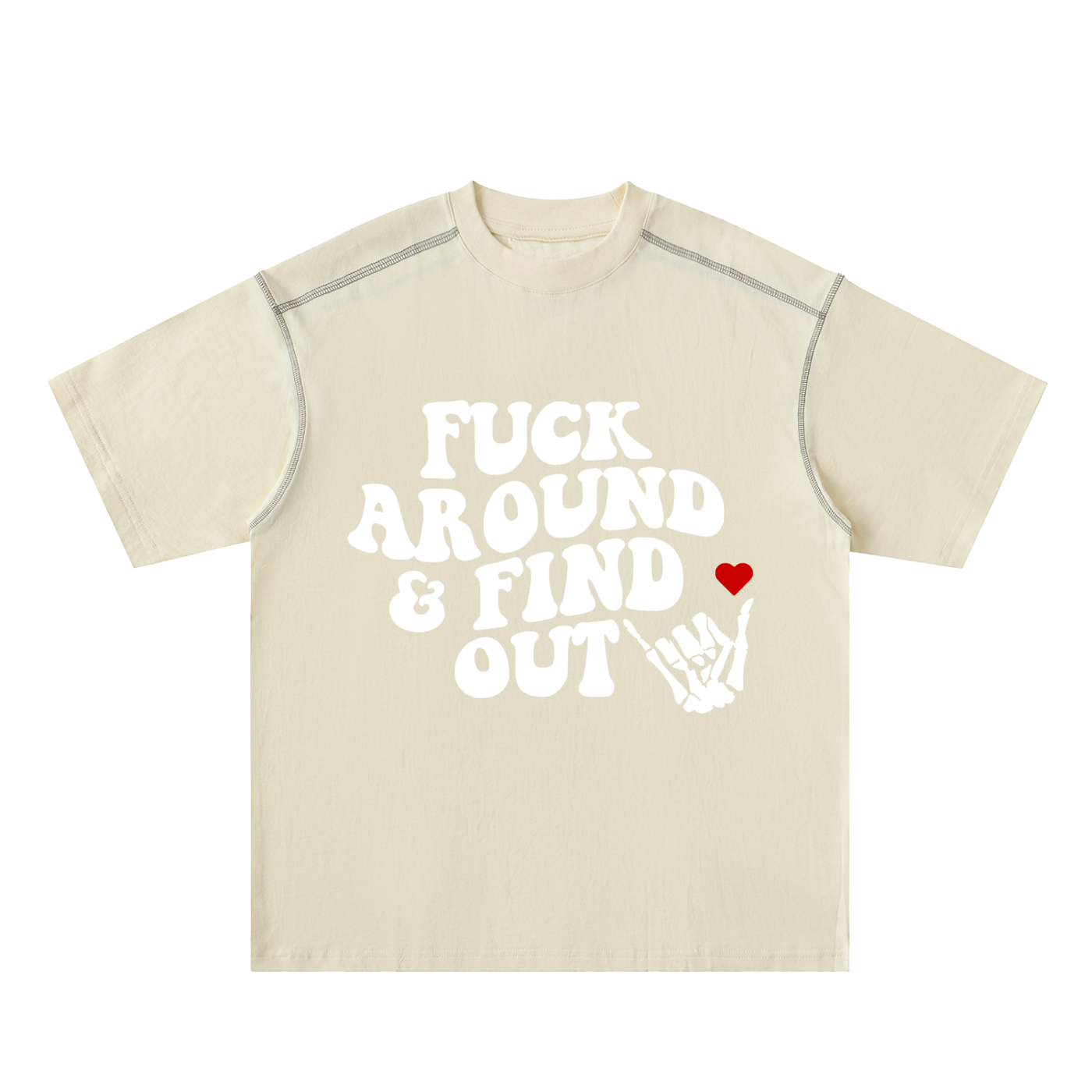 Oversized Contrast-Stitched Cotton Tee