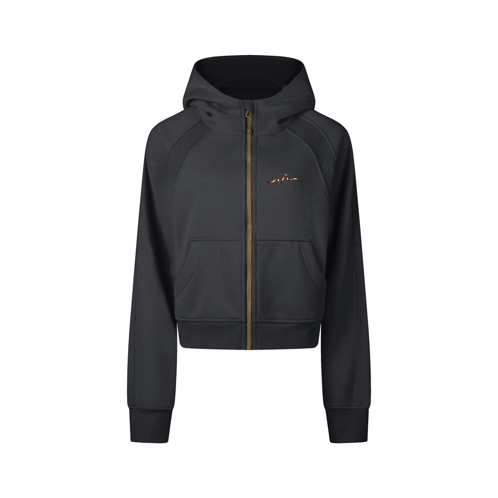 Cropped Zip-Through Hoodie