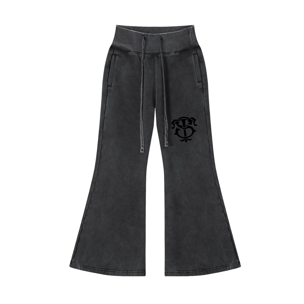 Vintage Washed Flared Fleece Pants