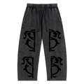 Snow Wash Drawstring Cotton Pants