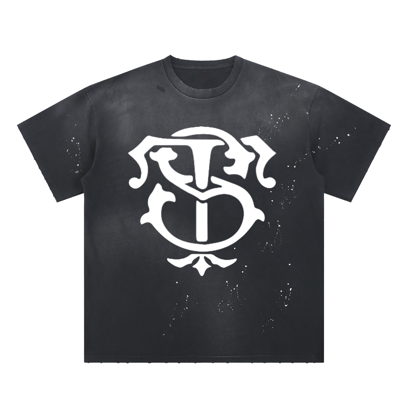 Hand-Frayed Sunfade Paint Splatter T-Shirt