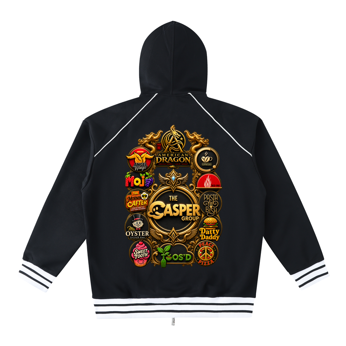 CASPER GROUP — House Crest Stripe Zip Hoodie