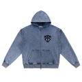 Snow Wash Oversized Zip-Up Hoodie