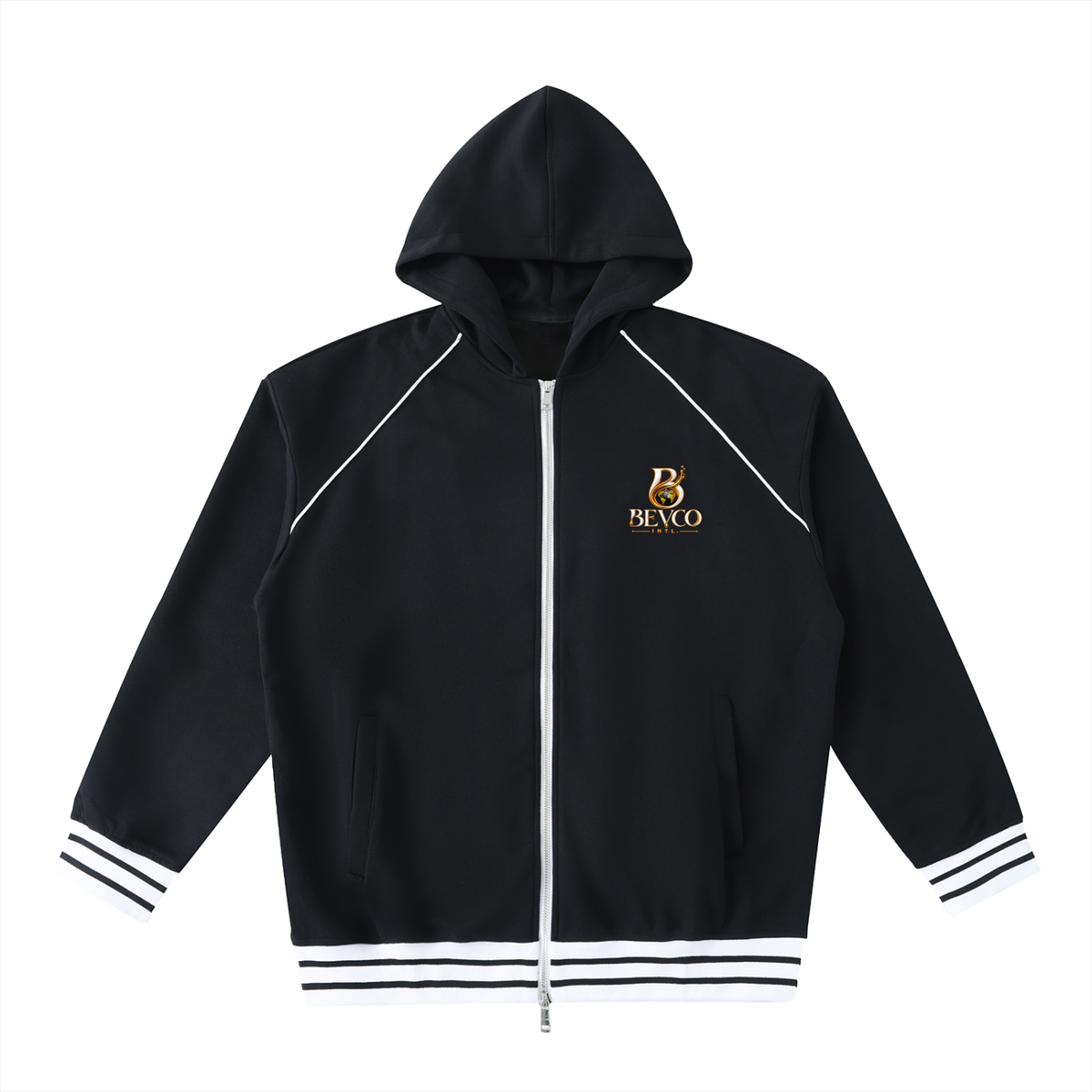 BEVCO INTL — Portfolio Crest Stripe Zip Hoodie
