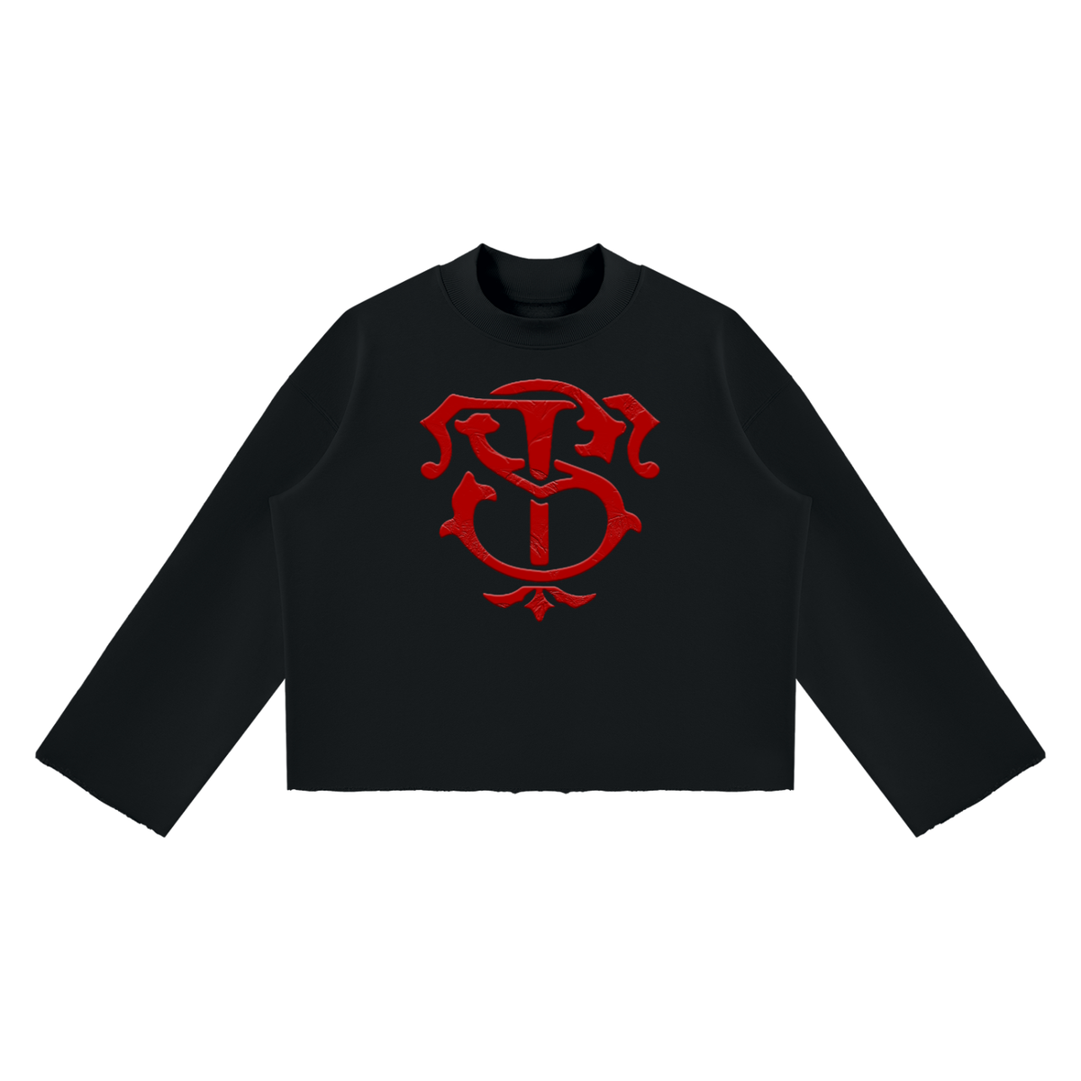 STUSH High Collar Raw-Edge Crew