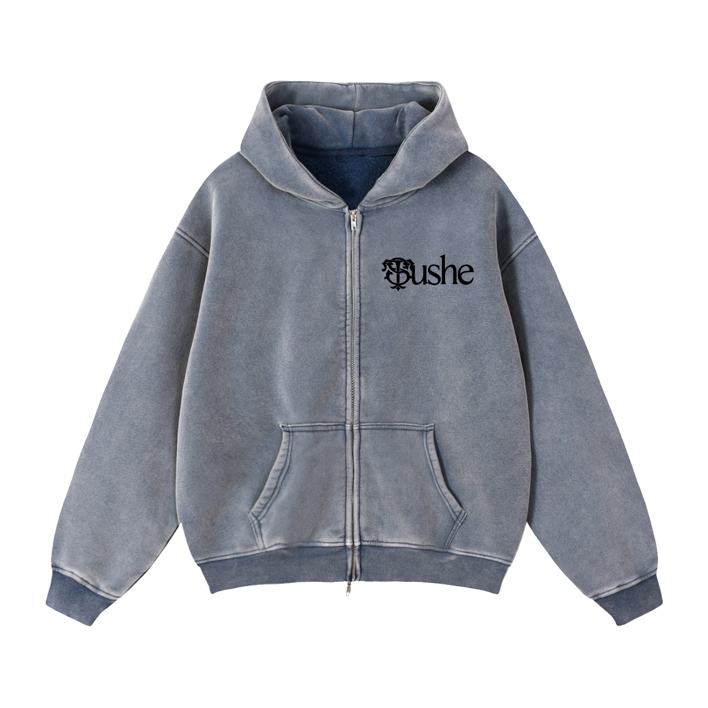 Zip-Through Boxy Fleece Hoodie