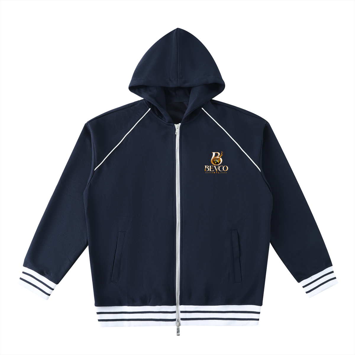 BEVCO INTL — Portfolio Crest Stripe Zip Hoodie