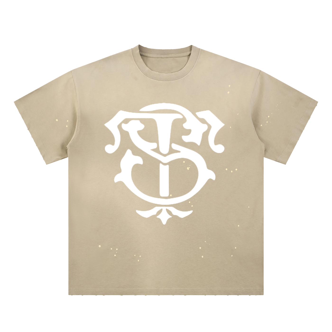 Hand-Frayed Sunfade Paint Splatter T-Shirt