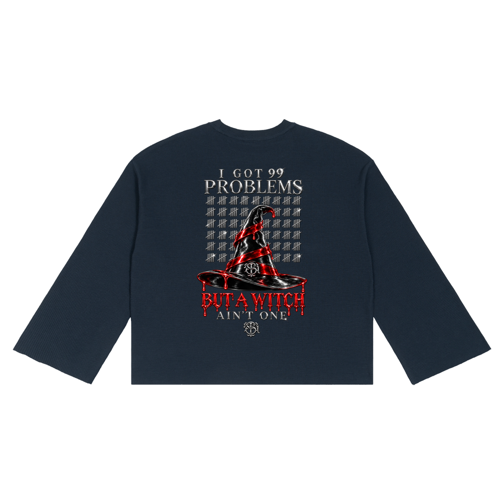 STUSH Waffle Cut Raw-Edge Long Sleeve