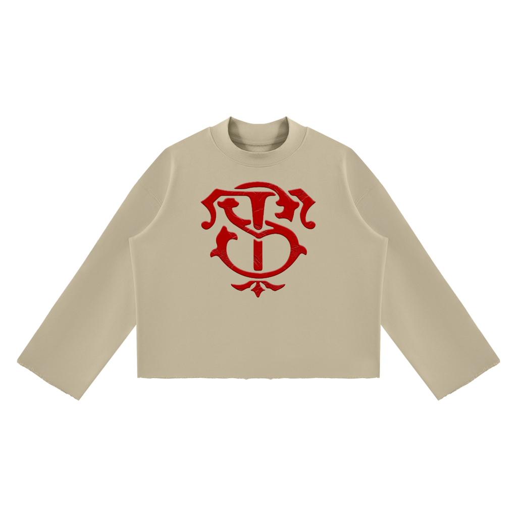 STUSH High Collar Raw-Edge Crew