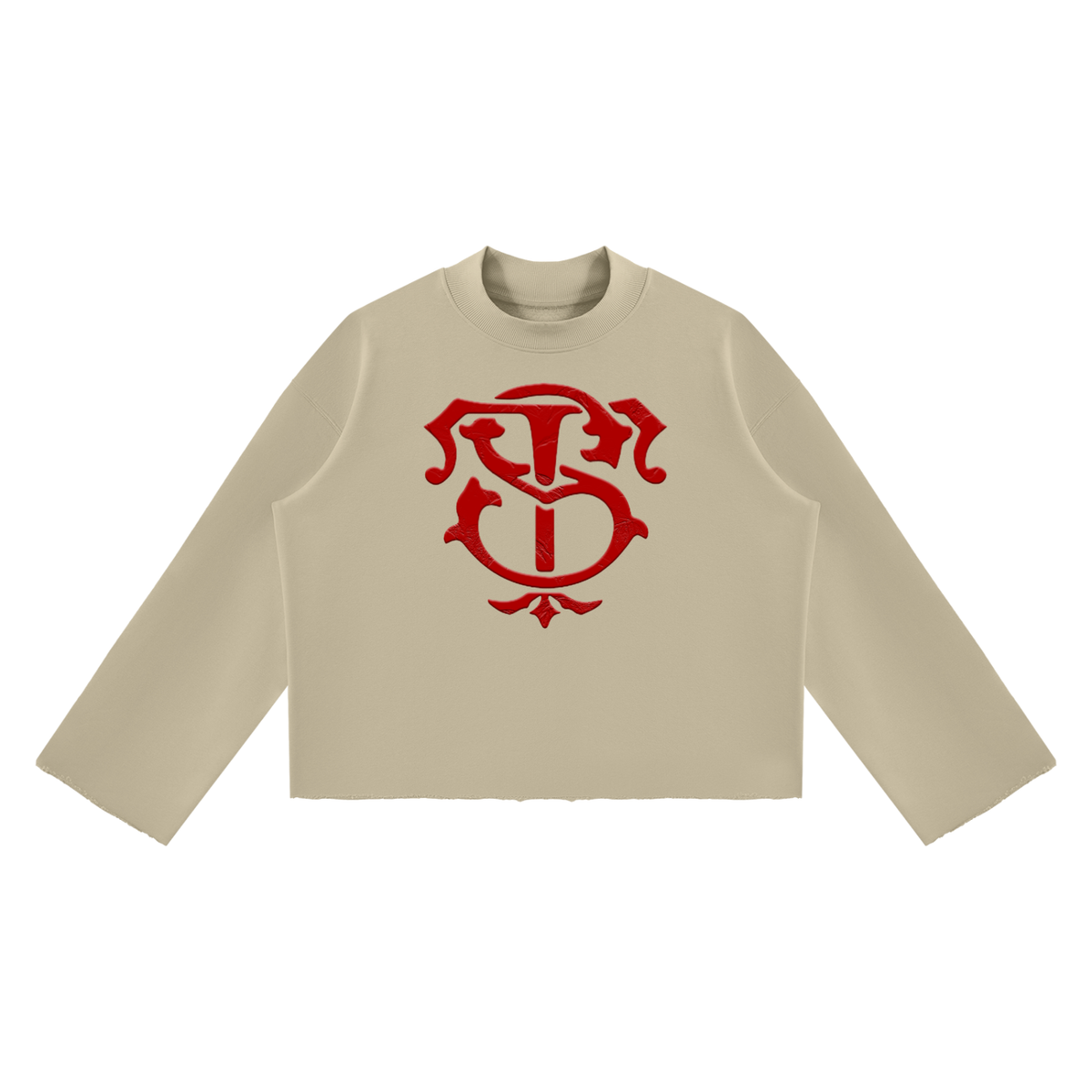 STUSH High Collar Raw-Edge Crew