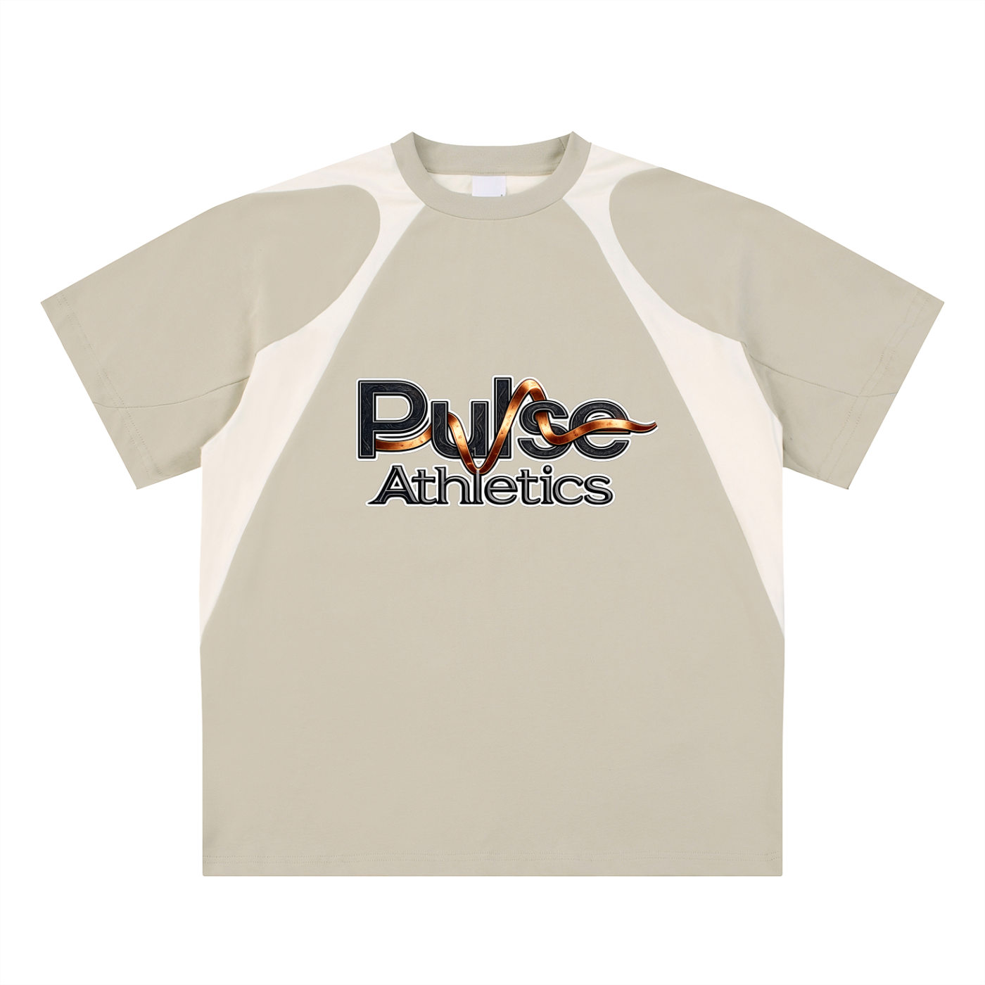 Contrast Panel Cotton T-Shirt