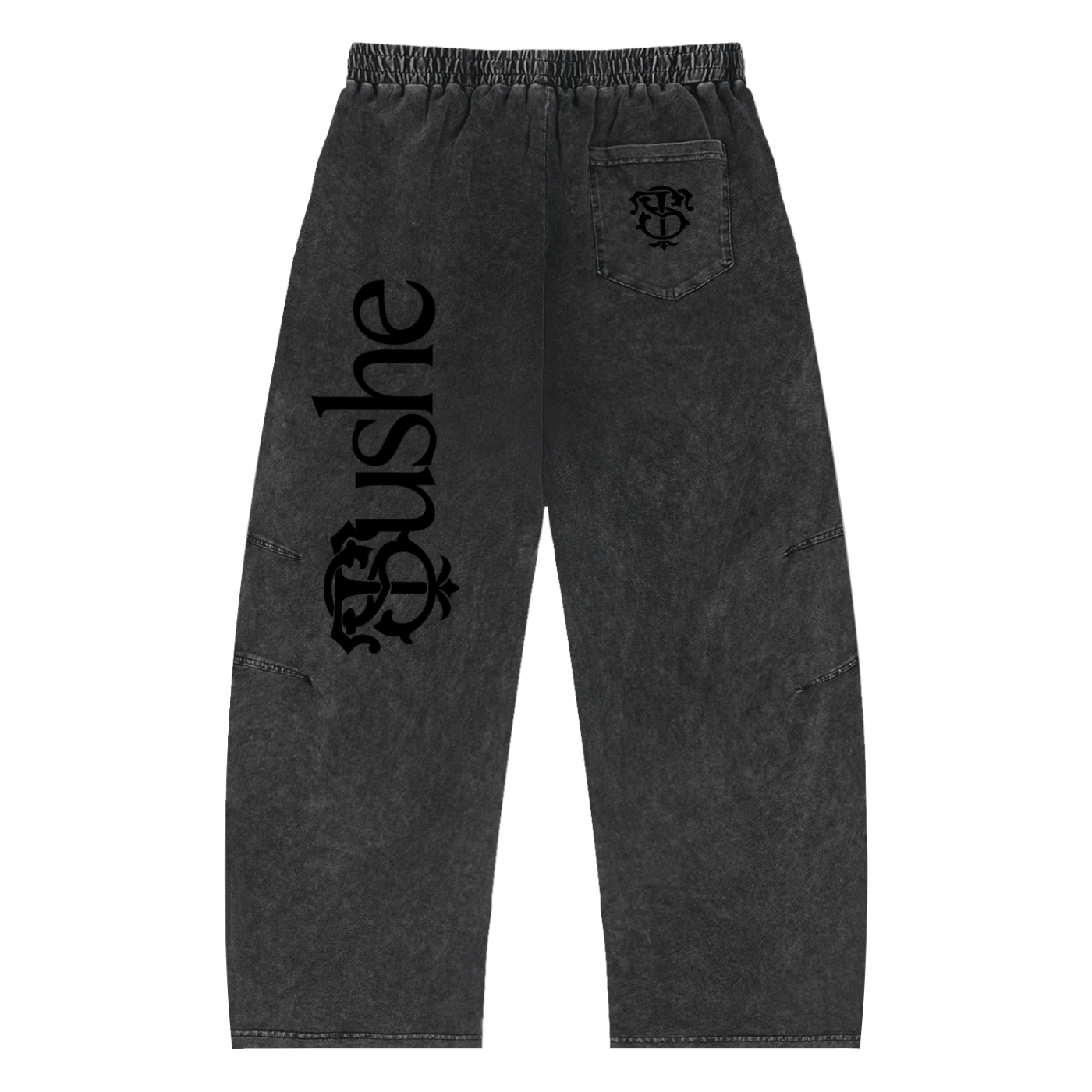 Snow Wash Drawstring Cotton Pants