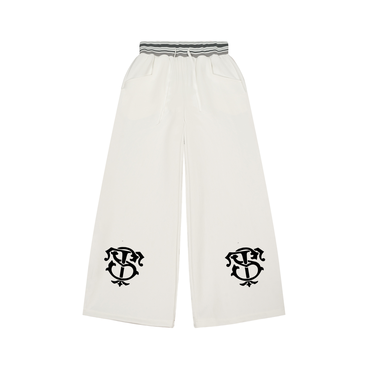 Striped Waist Wide Leg Pants