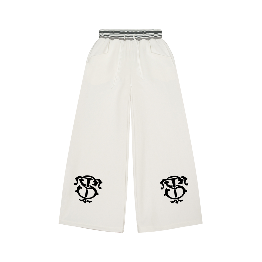 Striped Waist Wide Leg Pants