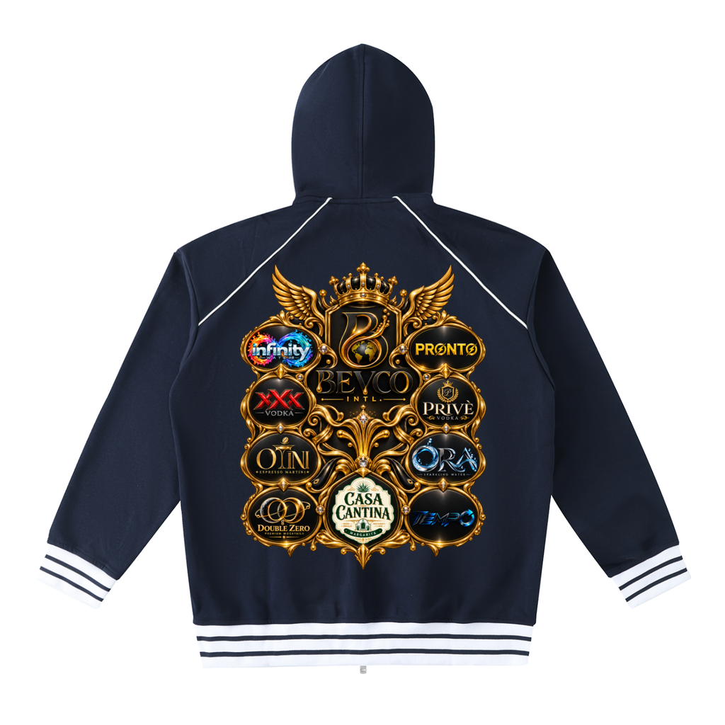 BEVCO INTL — Portfolio Crest Stripe Zip Hoodie