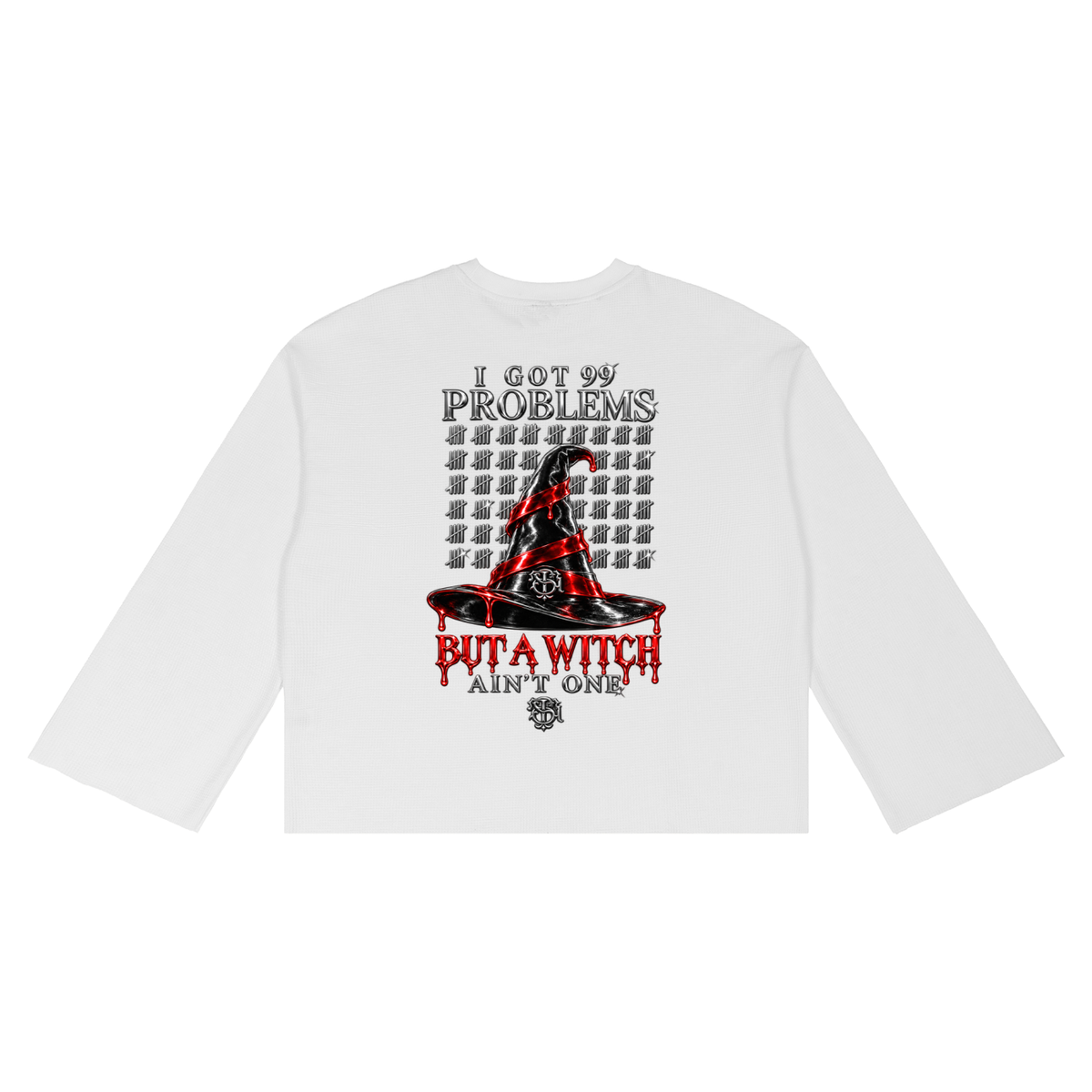 STUSH Waffle Cut Raw-Edge Long Sleeve