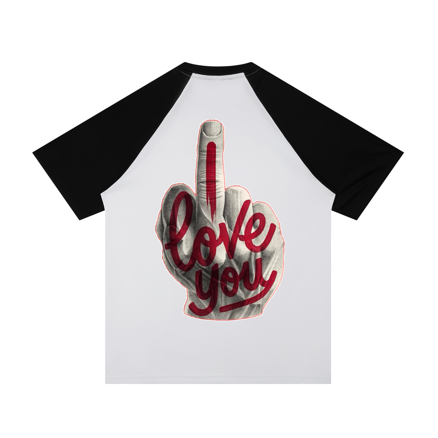 Contrast Raglan Sleeve Mesh T-Shirt