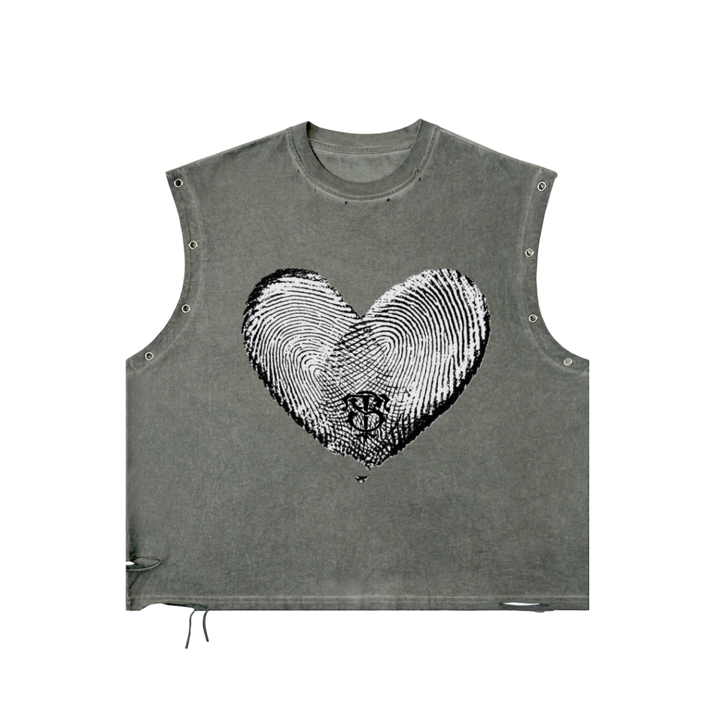Distressed Grommet Eyelet Tank Top