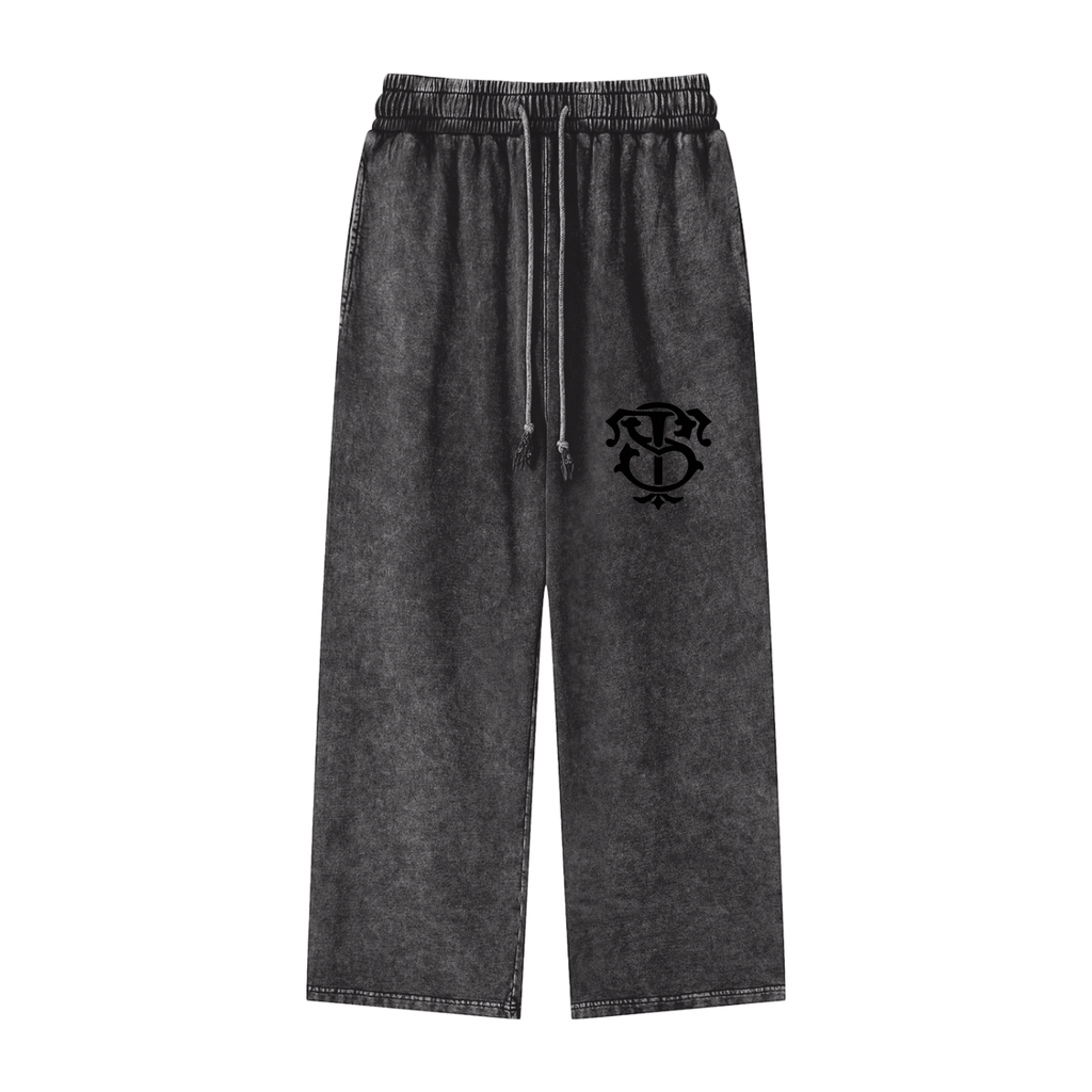 Snow Washed Straight Leg Pants