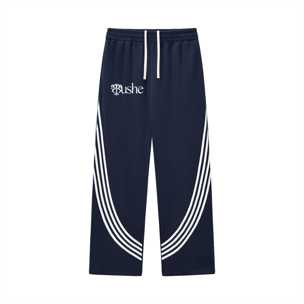 Curved Stripe Straight Sweatpants