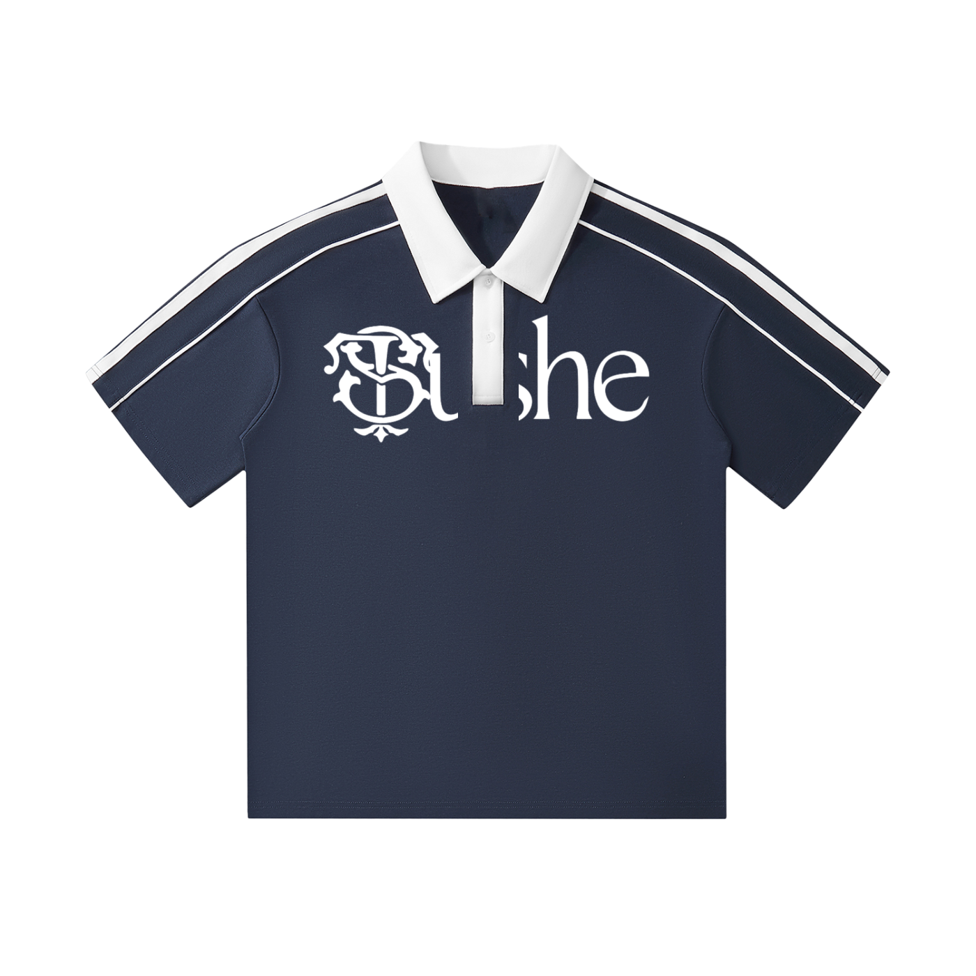 Contrast Collar Short-Sleeve Polo Shirt