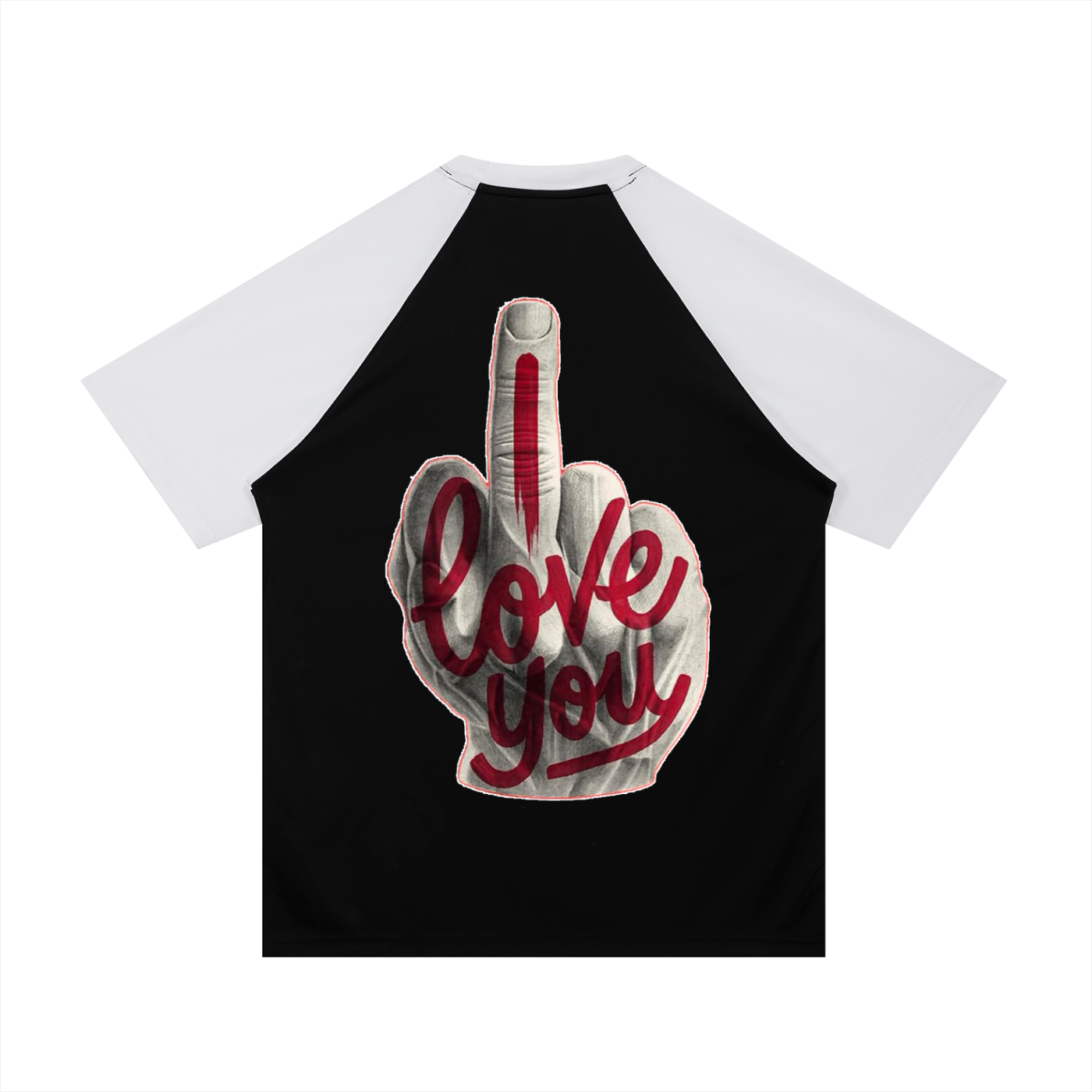 Contrast Raglan Sleeve Mesh T-Shirt