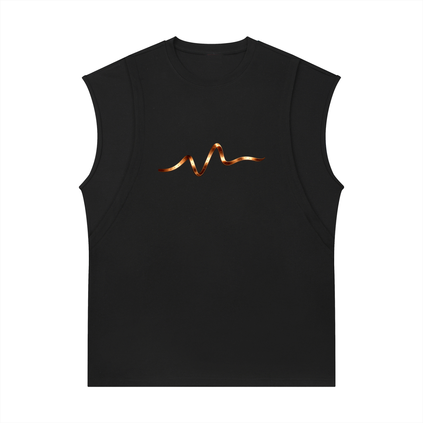 Spliced Panel Sleeveless Muscle T-Shirt