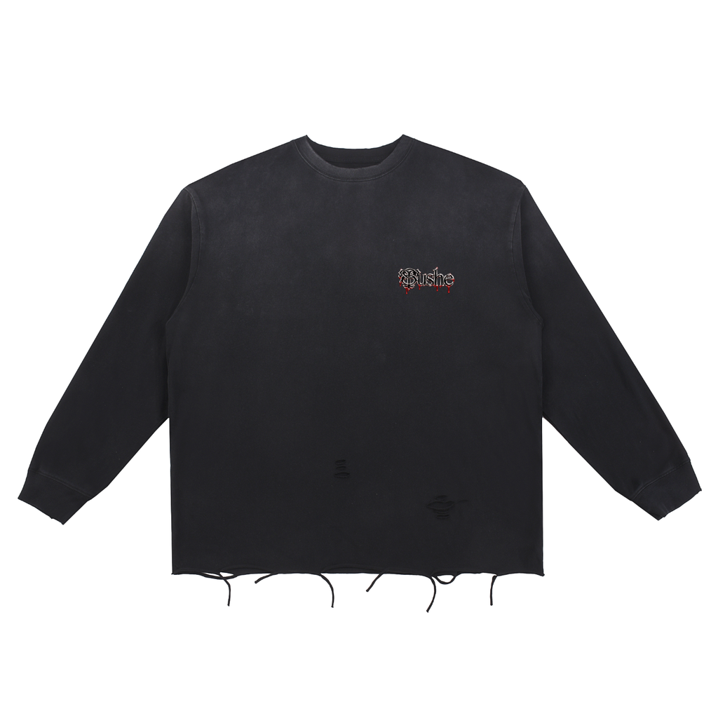 STUSH Cold Cut Raw-Edge Long Sleeve