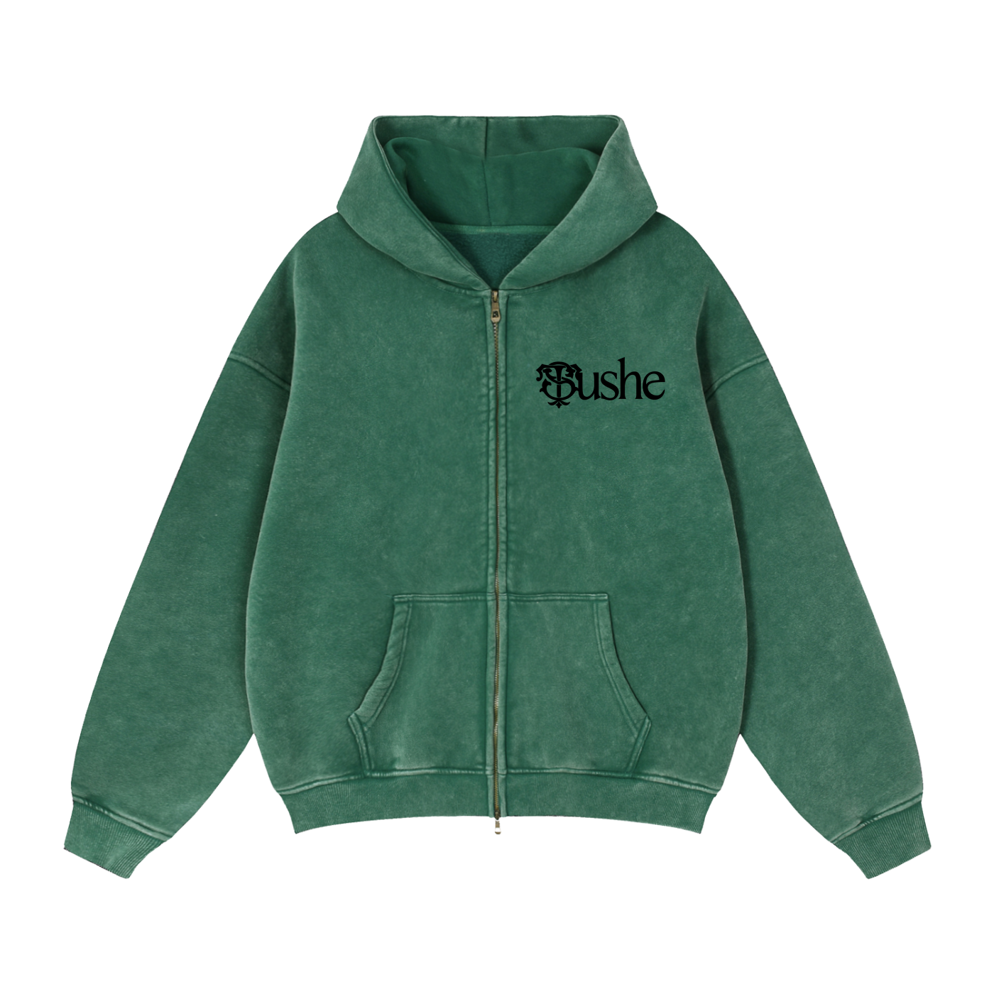 Zip-Through Boxy Fleece Hoodie