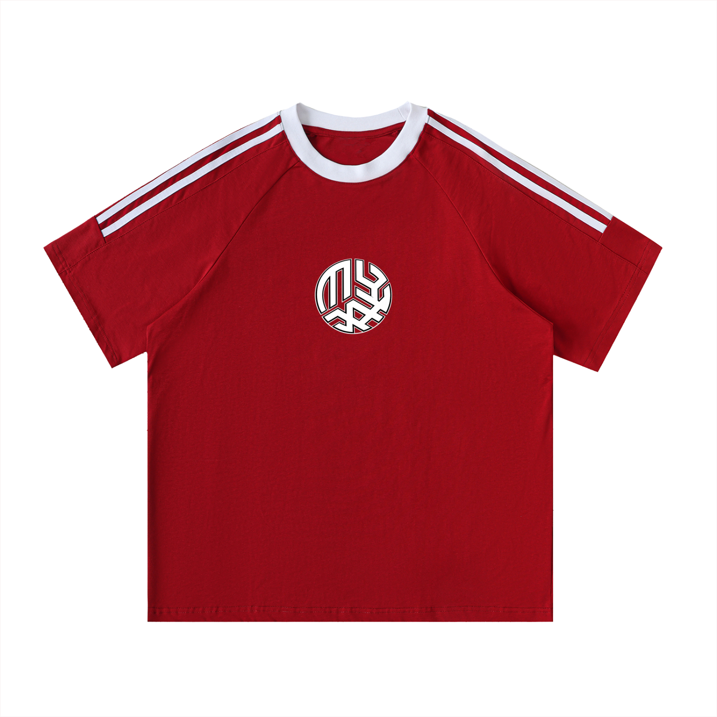 Contrast Tape Crewneck Cotton T-Shirt