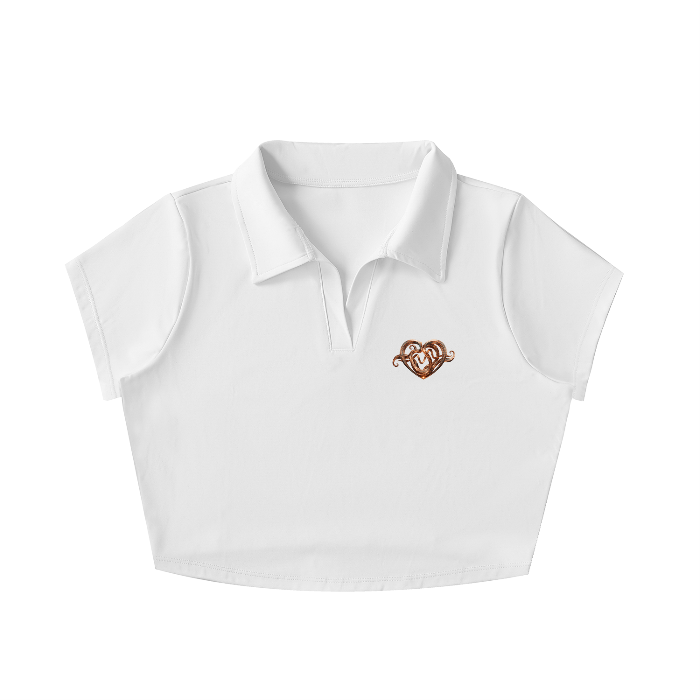 V-Neck Lapel Crop Top