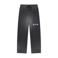 Sun Fade Raw Edge Straight-Leg Sweatpants