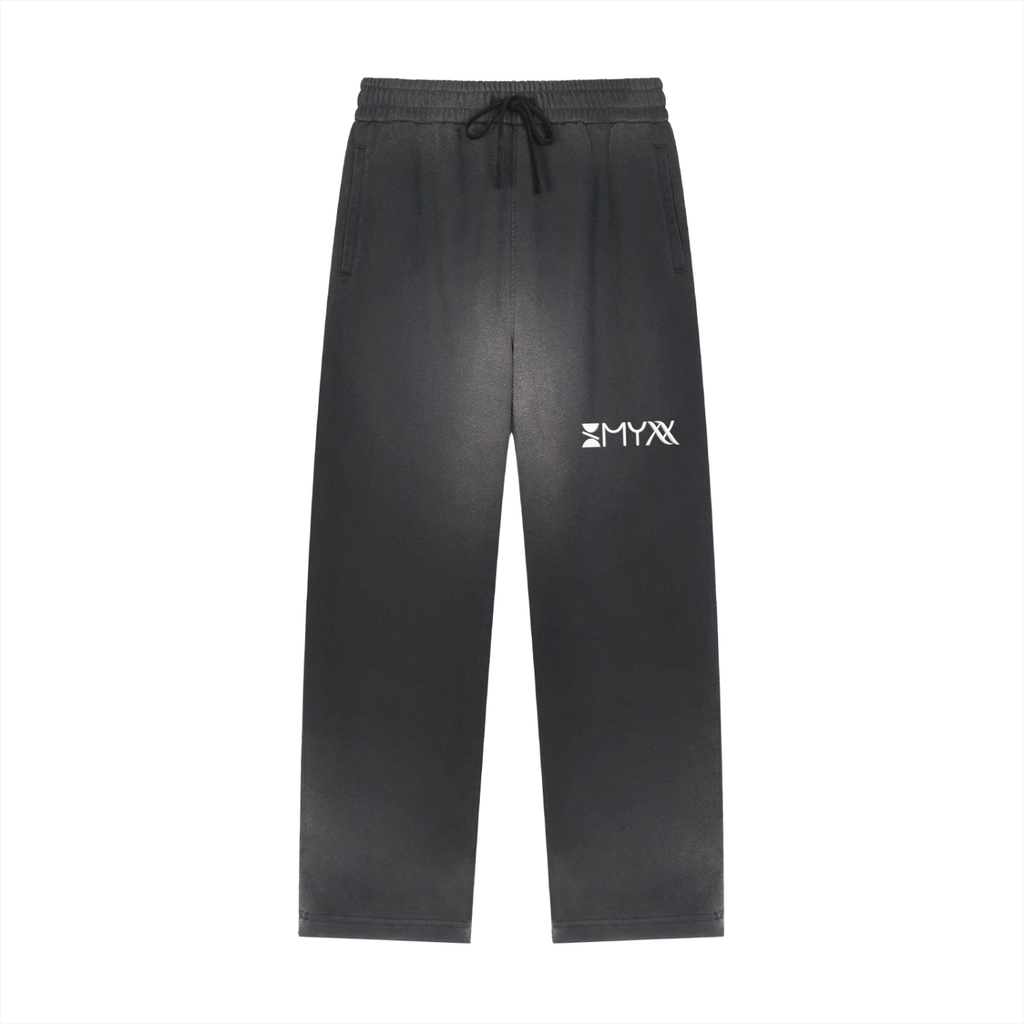 Sun Fade Raw Edge Straight-Leg Sweatpants