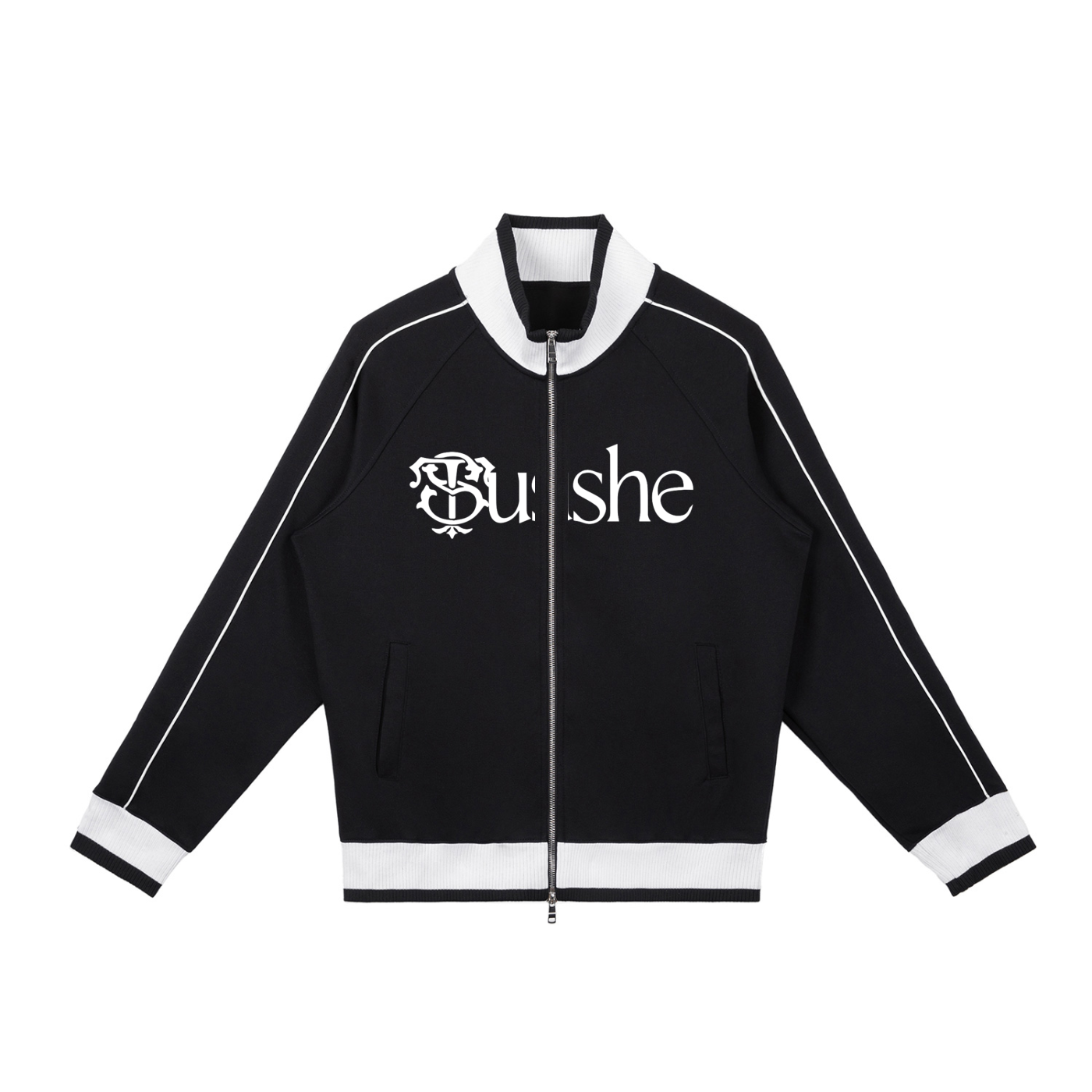 Color Block Raglan Sleeve Zip Track Jacket