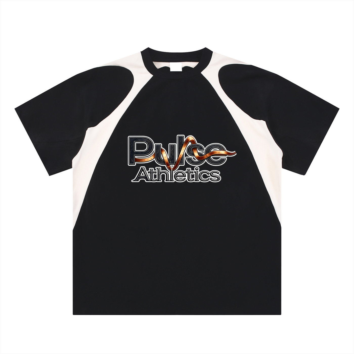 Contrast Panel Cotton T-Shirt