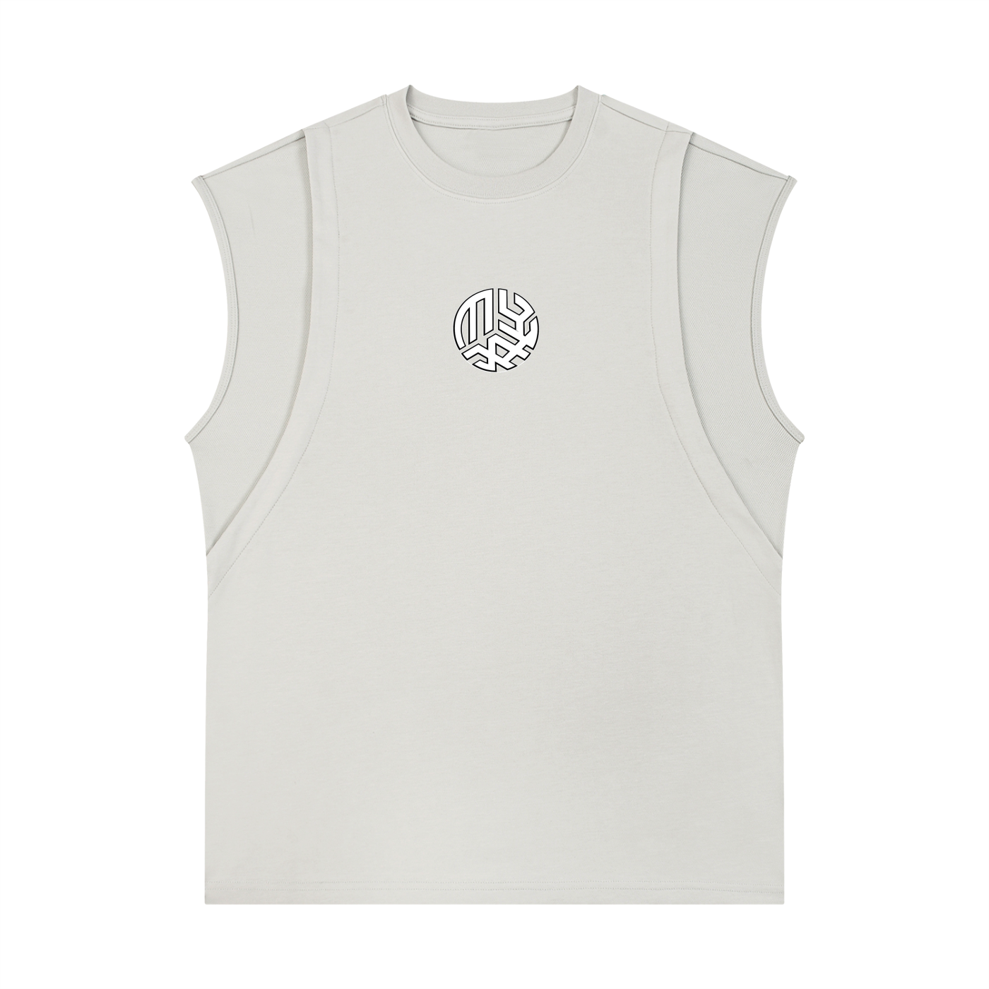 Spliced Panel Sleeveless Muscle T-Shirt