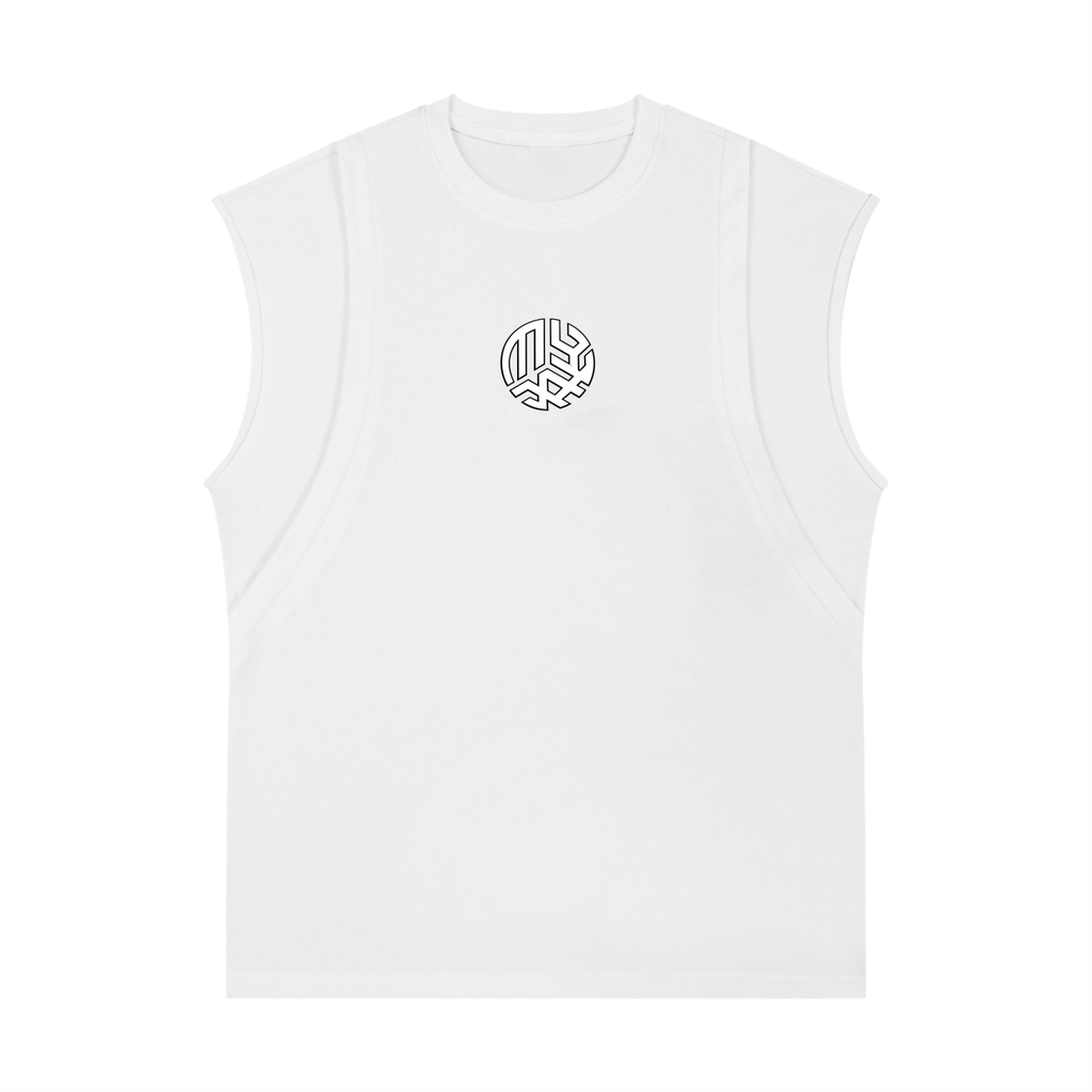 Spliced Panel Sleeveless Muscle T-Shirt